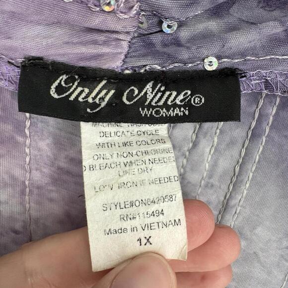 Vintage 90s y2k 1x Only Nine cardigan purple sequin sparkle fairy plus dainty - Picture 5 of 5